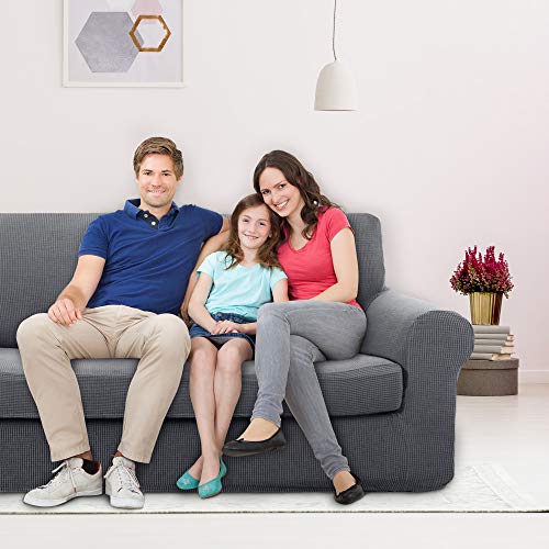 Deconovo Stretch Bankhoes, Fluweel Bankovertrekken voor Loveseat, Meubelhoes voor Woonkamer, Feest, 2 Zits, 145-175 cm… - Afbeelding 4