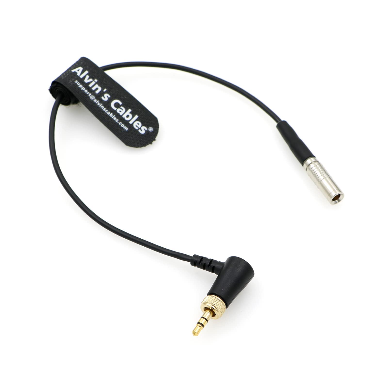 Timecode Cable for Canon R5C DIN 1.0/2.3 to Locking 3.5mm TRS 90 Degree Time Code Cord Compatible with Deity TC-1