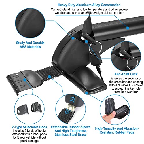 Moclever M1995-FBM2 Car Roof Rack Cross Bar With Anti-Theft Lock Adjustable Window Frame For Bike Kayak Cargo Luggage thumb #6