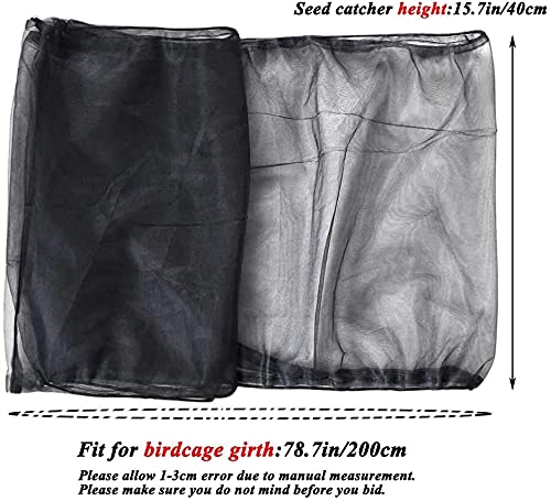 ASOCEA Bird Cage Seed Catcher Parrot Cage Mesh Rok Universele Vogelkooi Cover Vogelzaad Nylon Netto Guard extra groot… - Afbeelding 3