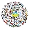 110 calcomanías divertidas de peces, lindas calcomanías de peces para manualidades, calcomanías de pesca geniales, calcomanías impermeables para funda de viaje, portátil, guitarra, patineta