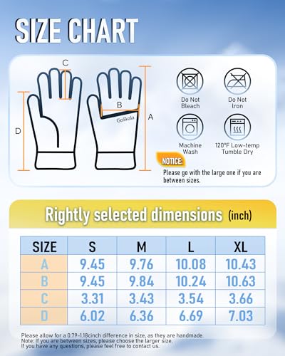 GoSkala Handschuhe Damen Winter Skihandschuhe Herren Touchscreen Winterhandschuhe Winter Thermohandschuhe wasserdichte Fäustlinge Dicke Fahrradhandschuhe Warm Radhandschuhe Sporthandschuhe, Schwarz M