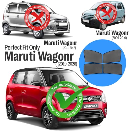 Image of AutoStory Custom Fit Non-Magnetic Cotton Mesh Car Sunshade for Wagonr 2016-2026 | UV & Heat Protection Car Window Curtains | Privacy Car Sun Shade | Breathable Vehicle Specific Side Window Shades