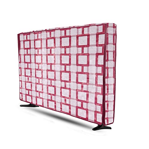 Image of Transparent LCD /LED T.V Protector Cover with Zipper Enclosure for 26 Inch Suitable for All Major Brand & Model (Color-Red, Size-25.5.3x17 Inches)