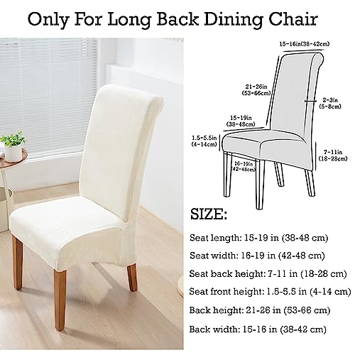 Image of HOKIPO Velvet Long Back Chair Covers Set of 1, Beige (AR-4760-BGE)