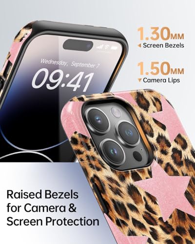 Coque iPhone 13 Pro léopard compatible MagSafe et résistante aux chocs