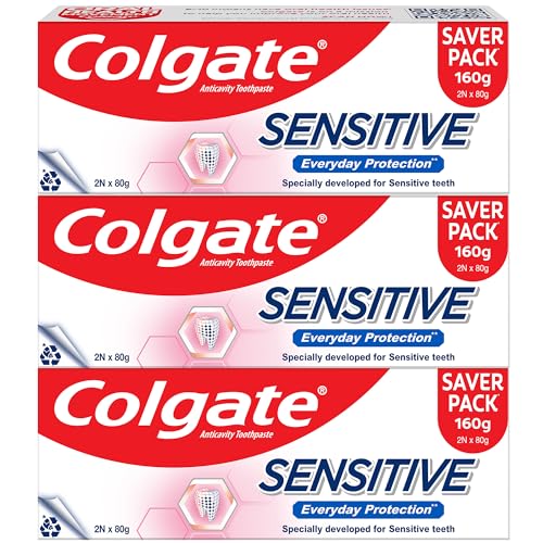 Colgate Sensitive Everyday Protection Toothpaste, For Sensitivity Relief, 480g (Pack of 3 x 160g)