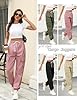 Cnlinkco Pink Cargo Pants Woman High Waisted Baggy... #3