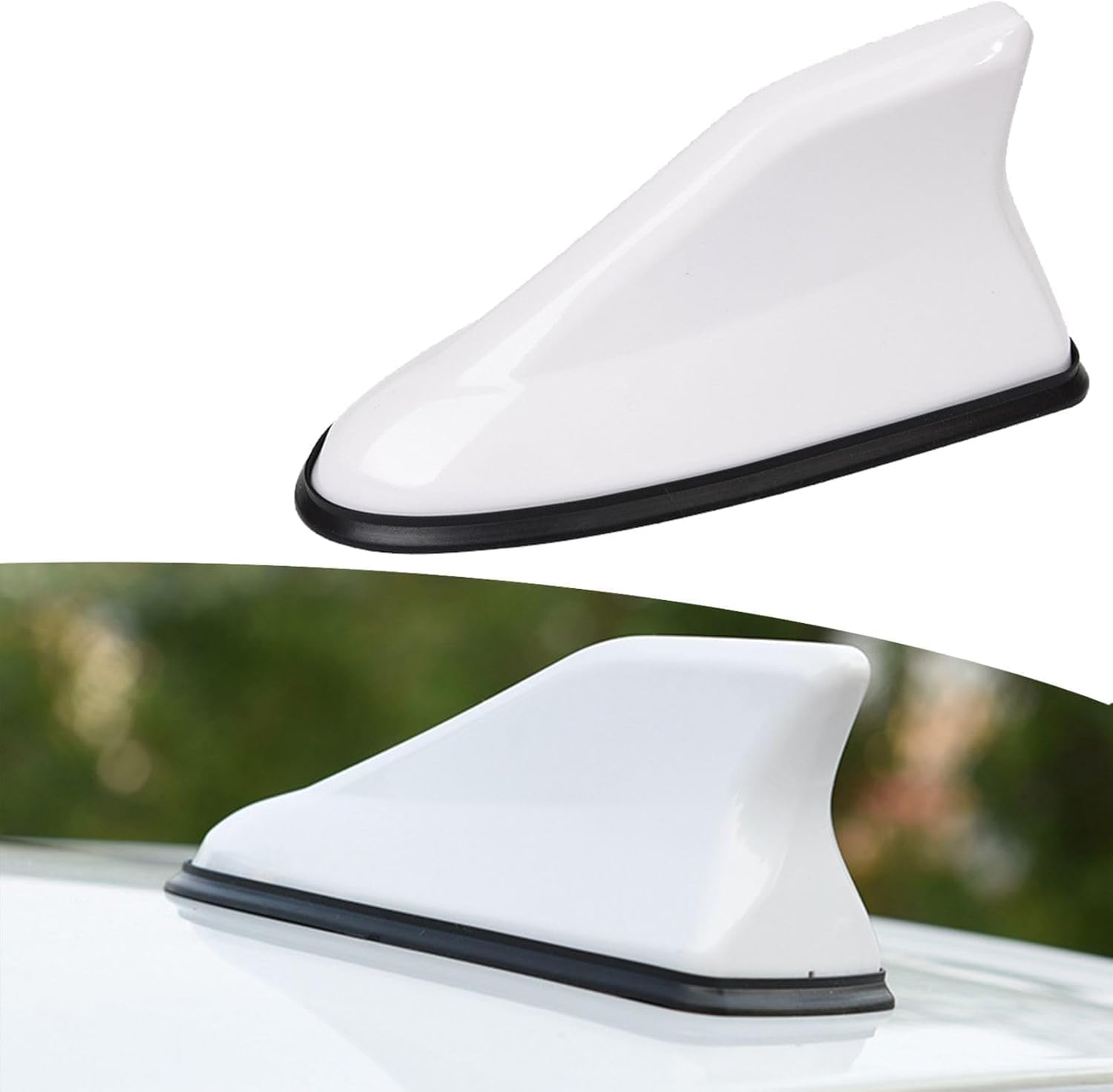 Haifischflossenantenne Auto-Haifischflossenantenne for Yaris 2013–2017, ABS-Material, Flossen-Dachantenne, Autoradio-Antennen, stärkeres Signal mit Klebebasis(White/B)