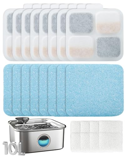 oneisall 8Set Filters for for PW07SAU 10L/2.64Gal Stainless Steel Dog Water Fountain