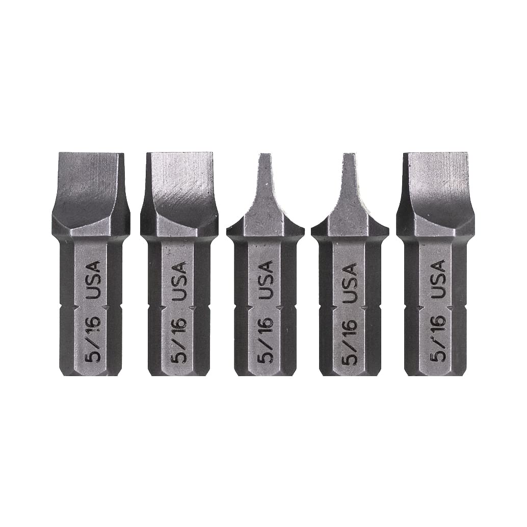 890-5X Apex Brand 5/16'' Square Drive Slotted Insert Bits