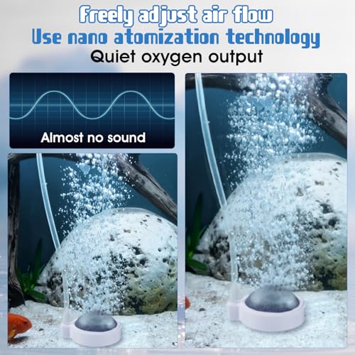 Image of SynHHergyx Fish Tank Bubbler 2 Inch Aquarium Air Stone Fish Tank Nano Air Bubble Stone High Dissolved Oxygen Diffuser (No Air-Pumps and Air-Tube)