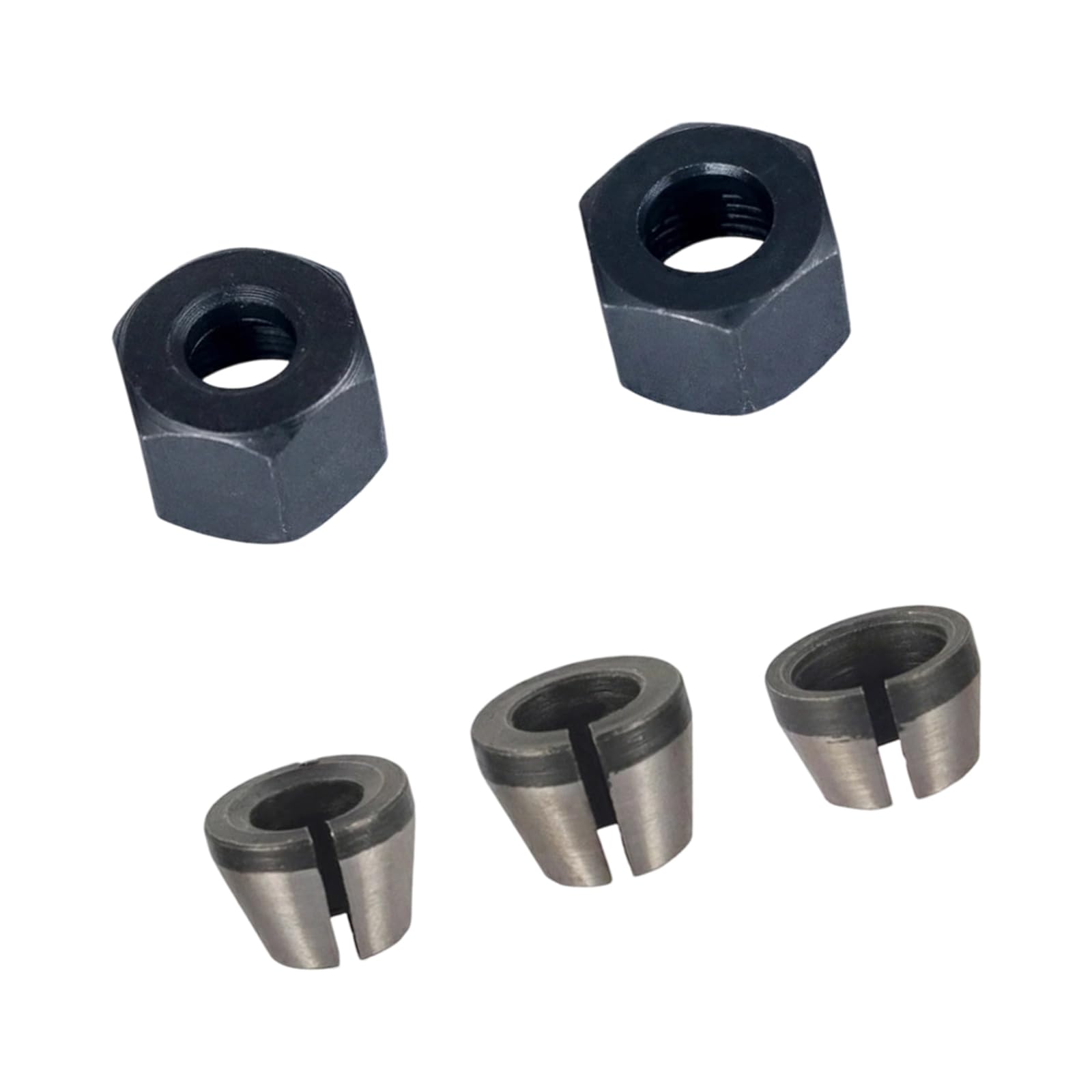 5pcs Trimming Tool Set Collet Chucks and Nut Routers Bit Shank Adapter for Engraving Machines Fit 6mm and 8mm Chucks Adapter