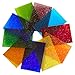 Lanyani 10 Sheets Bright Variety Transparent Textured Stained Glass Sheets Pack, 4 x 6 inch Large Cathedral Glass Mosaic Tiles for Crafts, Mixed Color