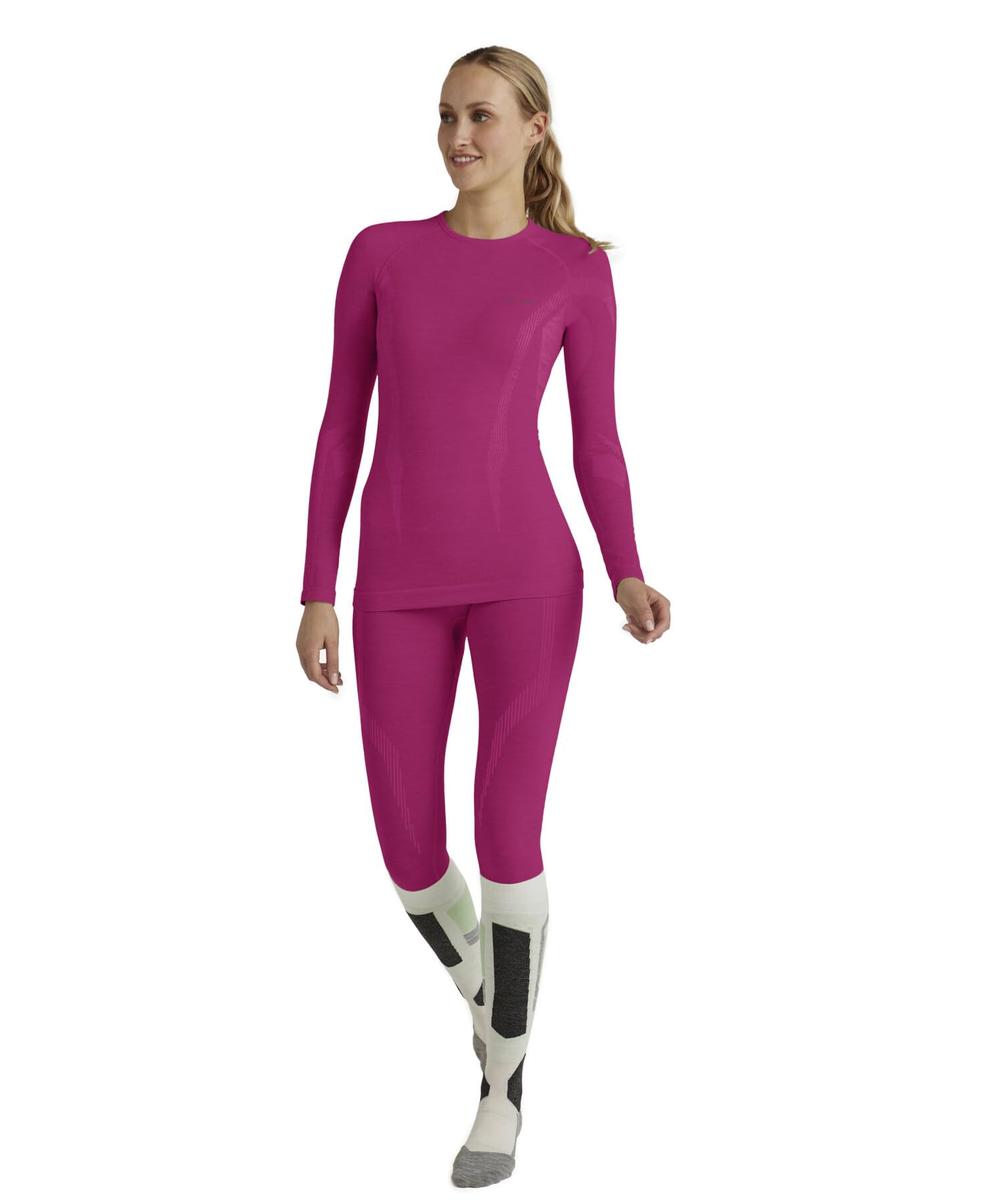 Falke Women's Wool-tech Round Neck W L/S Sh Functional Yarn Quick Dry 1 Piece Base Layer Top (Pack of 1)