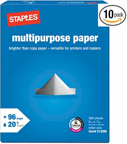 image for Staples Staples Multipurpose Copy/Fax/Laser/Inkjet Printer Paper, 96 B