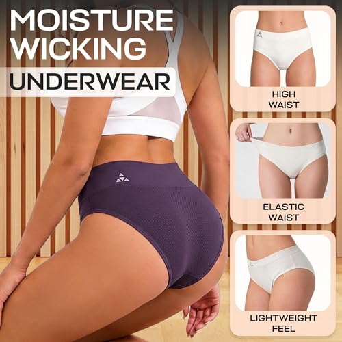 Image of Balanced Tech Moisture Wicking Underwear for Women, Seamless Workout Hipster Brief Bikini Panties