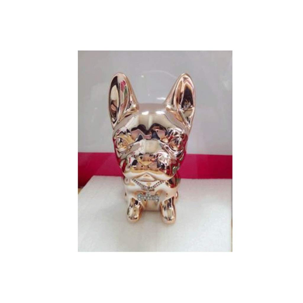 Céramique plaqué or et argent dépôt sculpture de luxe chiot