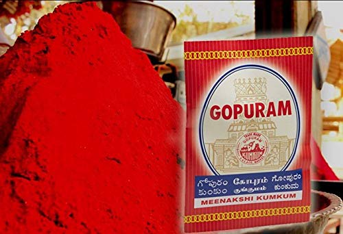 Image of Gopuram Meenakshi Kumkum RED (40g *20pkts) for Home & Decor | Daily use for Puja Purpose | Meenakshi kumkum | gopuram Brand kumkum | kumkum bhagya | Temples, Pooja, Festivals and Religious Occasions
