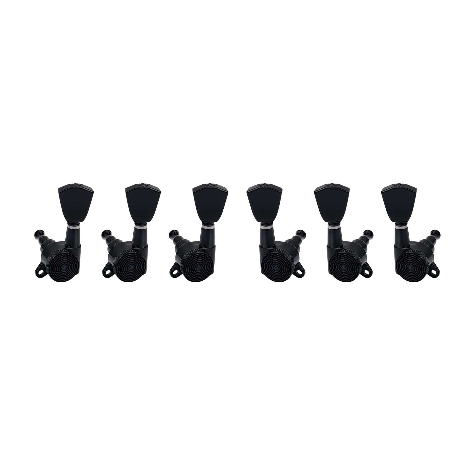 Banworks 3L3R Guitar Locking Tuning Pegs 16:1 Ratio Sealed Guitar String Tuning Keys Machines 45 Degree Fixing Tag for Les Paul LP SG Electric Acoustic Guitar 6Pcs JT/ZSJXQ-03 Black Tulip Button - Image 4
