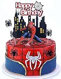 Superhero Cake Toppers for Kids Birthday Superhero Theme Cake Decorations (4PCS)