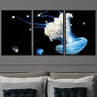 3 Piece Framed Canvas Wall Art Colorful Jellyfish Marine Life Canvas Prints Home Artwork Decoration for Living Room,Bedroom - 16