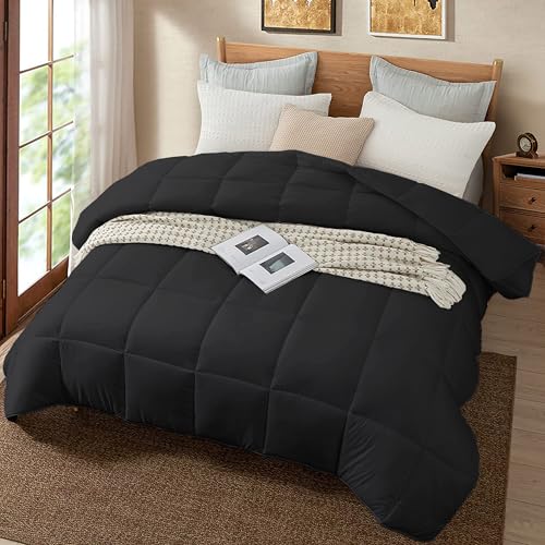 Image of Quilt for All Season 150 GSM Comforter Duvet /Ac Blanket Single Bed Soft Microfiber Lightweight (60 inch X 90 inch Inches) - Single Bed Comforter - Black Color