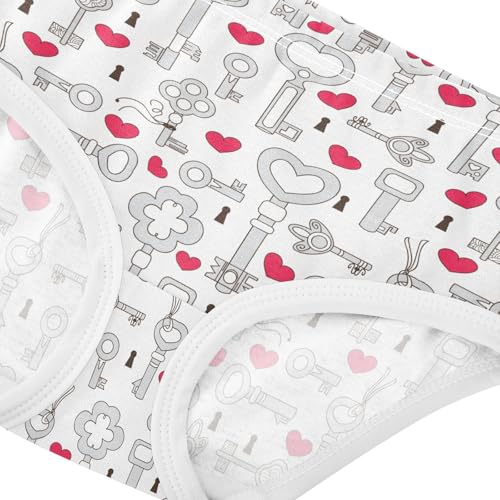 Girls' Underwear Valentine's Lock Heart Cotton Stretch Comfort Toddler Panties4