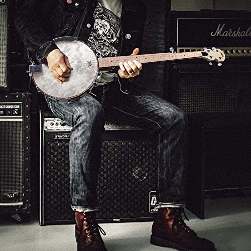 image for 5 String Banjo, AKLOT Adjustable Full Size Maple Banjo Open Back Remo 