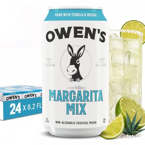 Owen's Margarita Mix, Cocktail and Mocktail Mixer, 8.2 oz Cans, 24 Pack