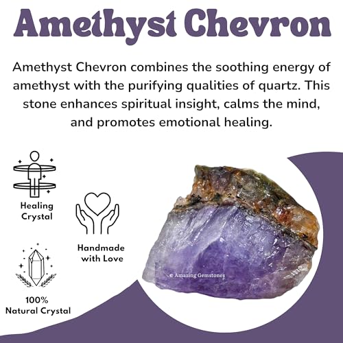 Image of Amazing Gemstone Amethyst Chevron Raw Crystals and Healing Stones, Natural Rocks for Tumbling - DIY Raw Stones and Crystals, 2 Pieces