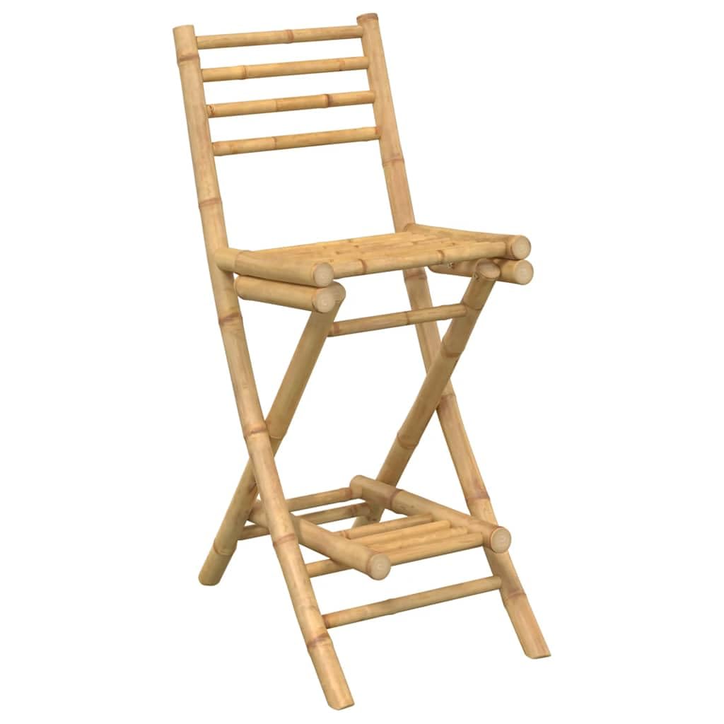 Set Bar Esterno 3 Pz in Bambù Tavolo Alto e Sgabelli Pieghevoli | Tavolo alto quadrato e sgabelli salvaspazio per arredare giardino, balcone o terrazzo in stile naturale.