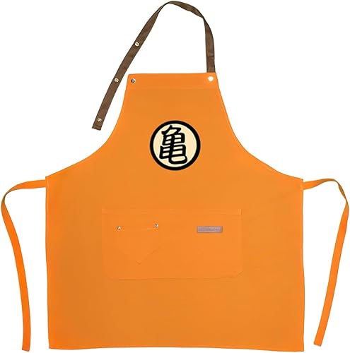 Miniatura 5 de Aiabaleaft Delantal de dibujos animados de anime, resistente a las manchas de agua, naranja, chef, cocina, barbacoa, trabajo, delantales con