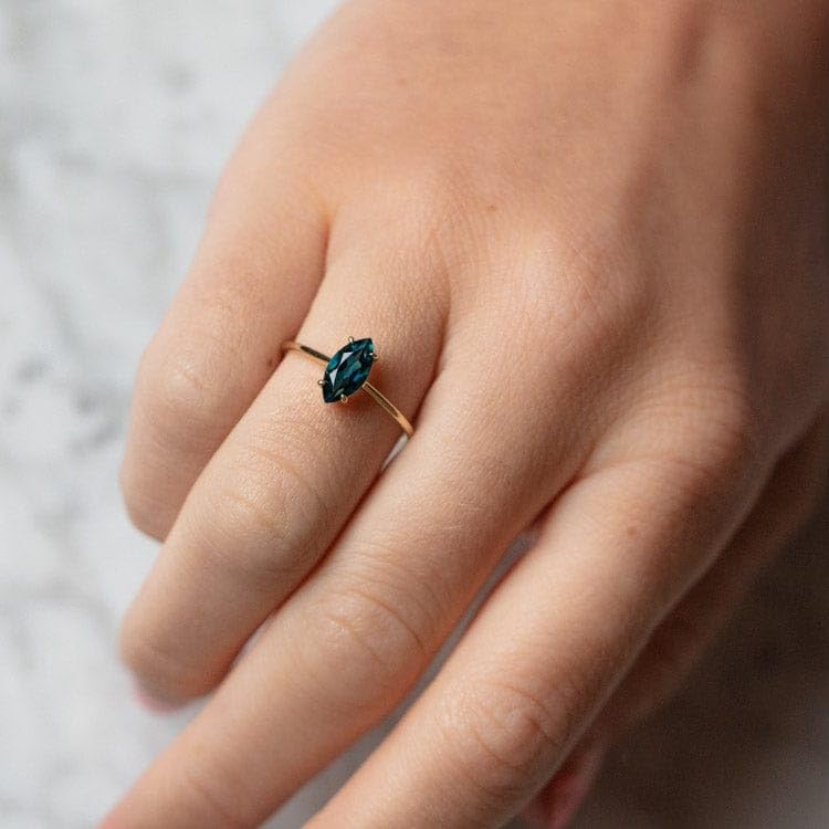 10x5 MM Marquise Cut London Blue Topaz Ring, 925 Sterling Silver Ring, Engagement Ring, Weddings Ring, Handmade Topaz Zircon Ring, Topaz Jewelry, Gift For Her2