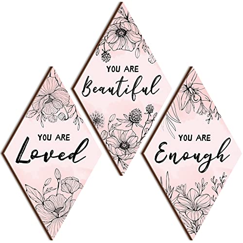 Sintuff 3 Pcs Wooden Wall Decor for Bedroom Inspirational Rustic...