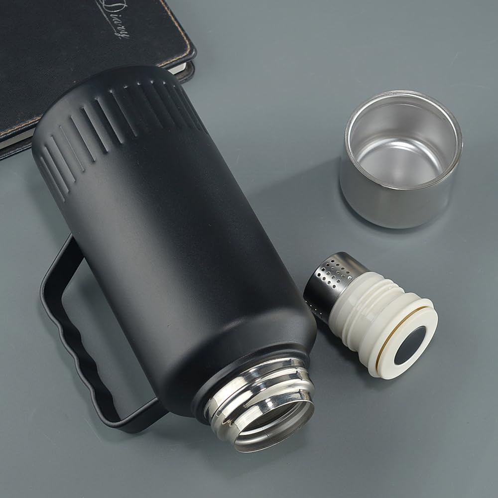 Botella de Beber de Acero Inoxidable, Taza de café aislada al vacío de Acero, Botella de Agua aislada de Acero Inoxidable, Botellas de Agua aisladas con Tapa de Taza a Prueba de Fugas,A