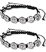CB Silver Tone Saint Benedict Medal on Adjustable Black Cord Wrist Bracelet, 8 Inch