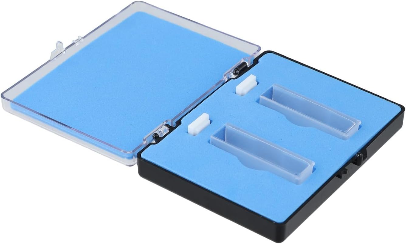 Quartz Cuvettes for Spectrophotometer 10mm Optical Path, 2 Pack Clear Fused Quartz Cell with 2 Transparent Sides and Sealed Silicone Cover, Compat