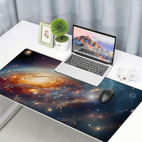 Image of Keyboard Mouse Pad 900x400mm Extended XL Large Professional Gaming Mouse Mat with 3mm-Thick Rubber Base, Lava