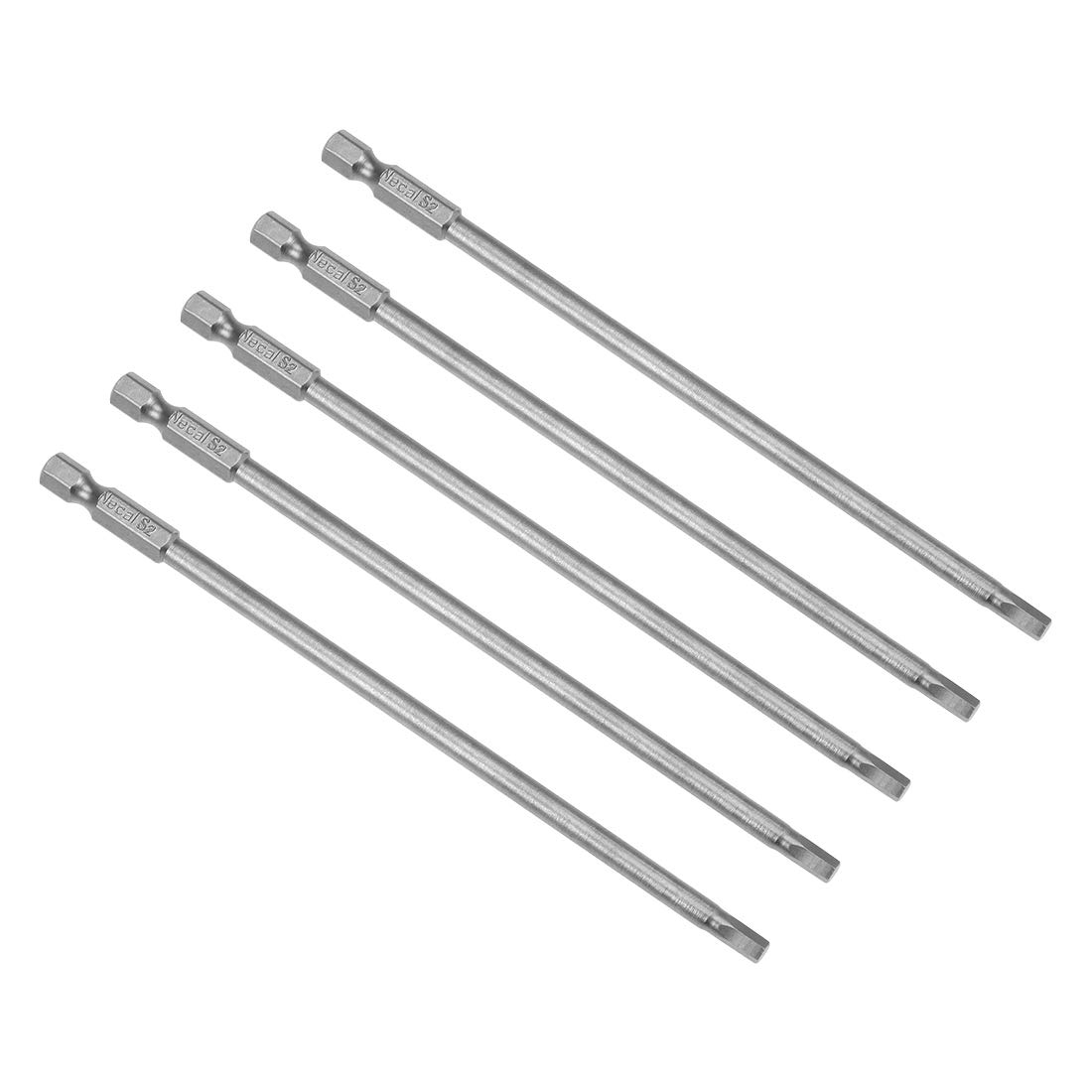 sourcing map 5 Pcs H4 Magnetic Hex Head Screwdriver Bits, 1/4 Inch Hex Shank 5.9-inch Length S2 Power Tools