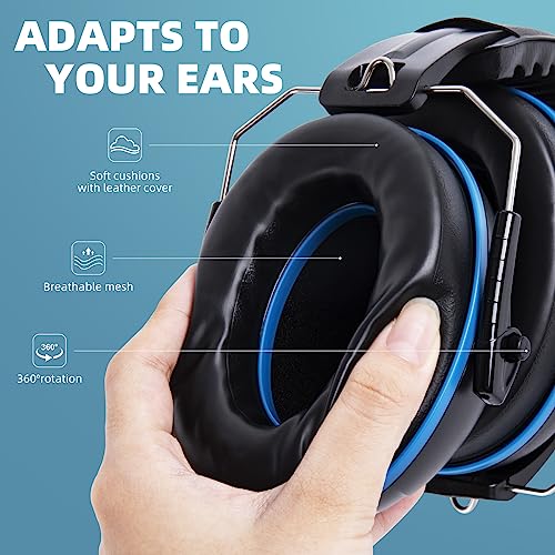 Noise Cancelling Ear muffs for Shooting Ear Protection, SNR 35dB Noise Reduction Headphones for Adult Kids Autism, Adjustable Sound proof Hearing Protection for Shooting Mowing Construction(Blue) - Image 5