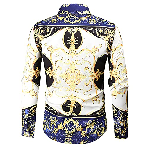 Herenoverhemden Gepersonaliseerde bedrukking Trend Contrastkleur Retro Streetwear Outdoor Casual Mode Shirts Tops Europa en Amerika - Afbeelding 3