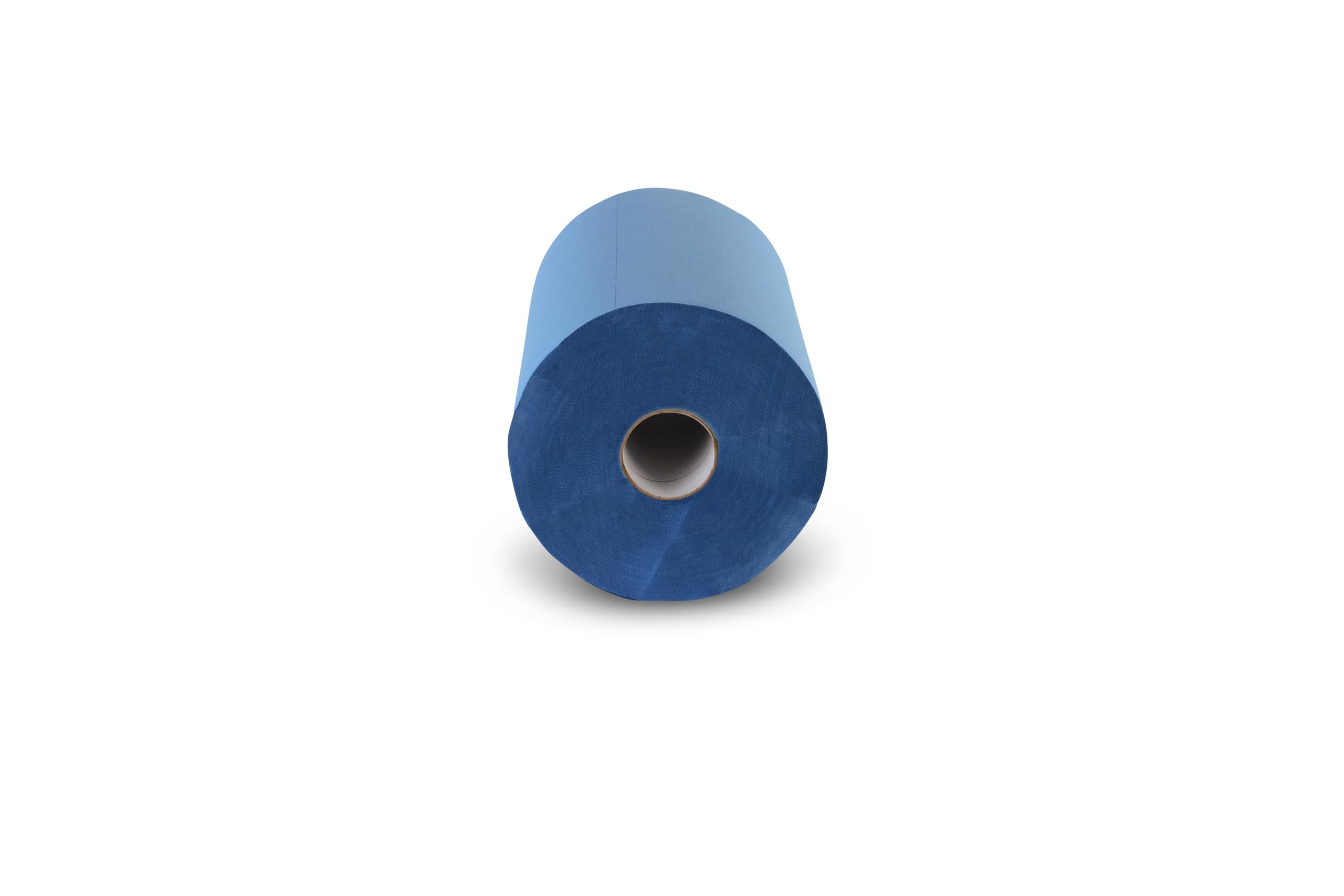 2 x blaue saugstarke Papierrolle, 1000 Blatt, 37x36 cm | 2-lagige perforierte Papiertücher | Putztuchrolle für Industrie, Werkstatt und Restaurant | Durchmesser 25 cm