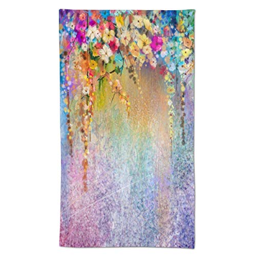 Preisvergleich Produktbild AOOEDM Abstrakte Blumenaquarellmalerei Frühlingsblumenhandtücher Blumengesichtstuch Weiches Gästetuch Tragbare Küche Geschirrtücher Waschlappen Waschlappen Badezimmer Dekor Einweihungsgeschenke 15,7