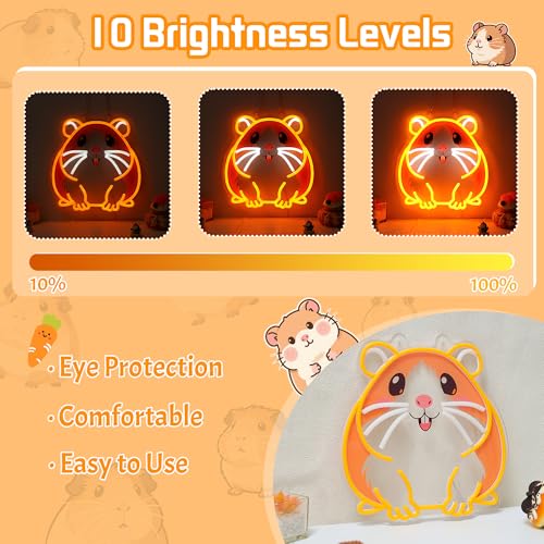Image of CoolGift Mart Guinea pig Neon Sign, Dimmable Wall Decor Light. Birthday Party Decorations for Home, Patio, Garden, Bars, Restaurants, Hotels, Stores, Clubs, Gift for Friends Family and Kids