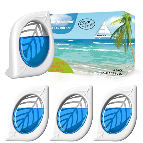 Image of Air Deodorizer, 4 Pack, Ocean Scent, Odor Eliminator for Small Area Closets Bathroom Pets Strong Odor, Up to 120 Days
