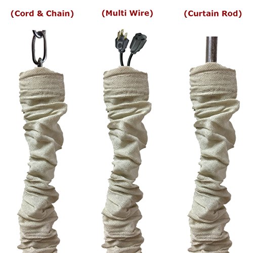 Royal Designs, Inc. Cord & Chain Cover 4 ft Silk Type Fabric, Chandelier Pendant Lighting Chain & Cable Management, Touch Fastener, Linen Beige - 2 Pack by Royal Designs, Inc. - Image 2
