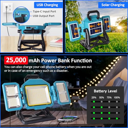 Foco LED recargable para camping y emergencias en el garaje de casa 4