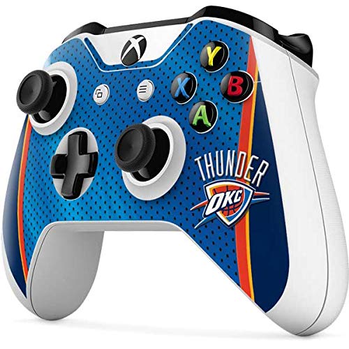 Skinit Decal Gaming Skin Compatible with Xbox One S Controller - Officially Licensed NBA Oklahoma City Thunder Blue Jersey Design