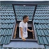 Dachfenstermontage, Dachfenster, Dachboden, Doppelschicht, gehärtetes Glas, für Wintergarten, Keller, sichere Tür (71 x 71 cm)